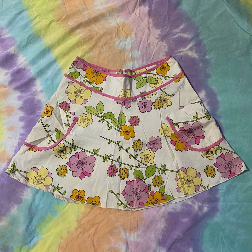 Studio Y Vibrant Floral Mini Skirt - Pink, Yellow, Green